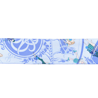 Hermes Silk Ex-Libris Les Parisiennes Twilly Ciel Turquoise Lavender 3 of 4