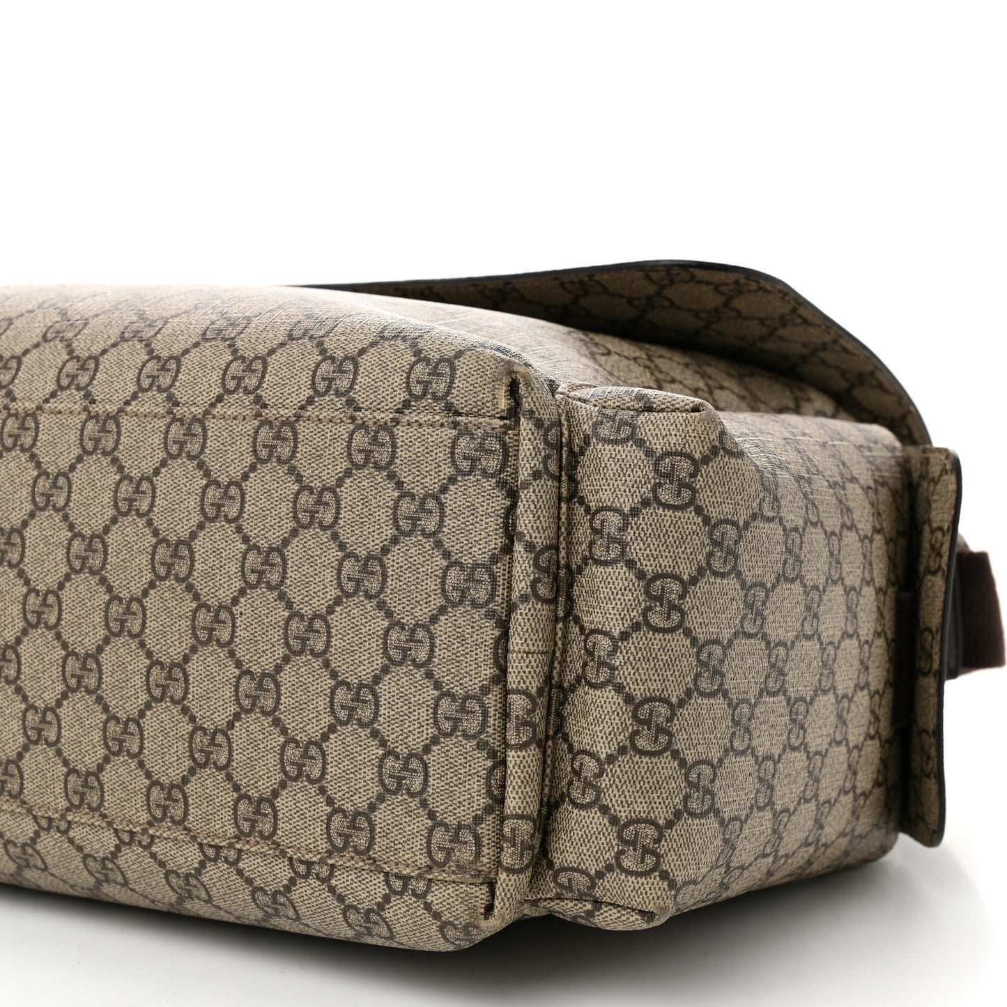 GG Plus Monogram Messenger Diaper Bag Dark Brown