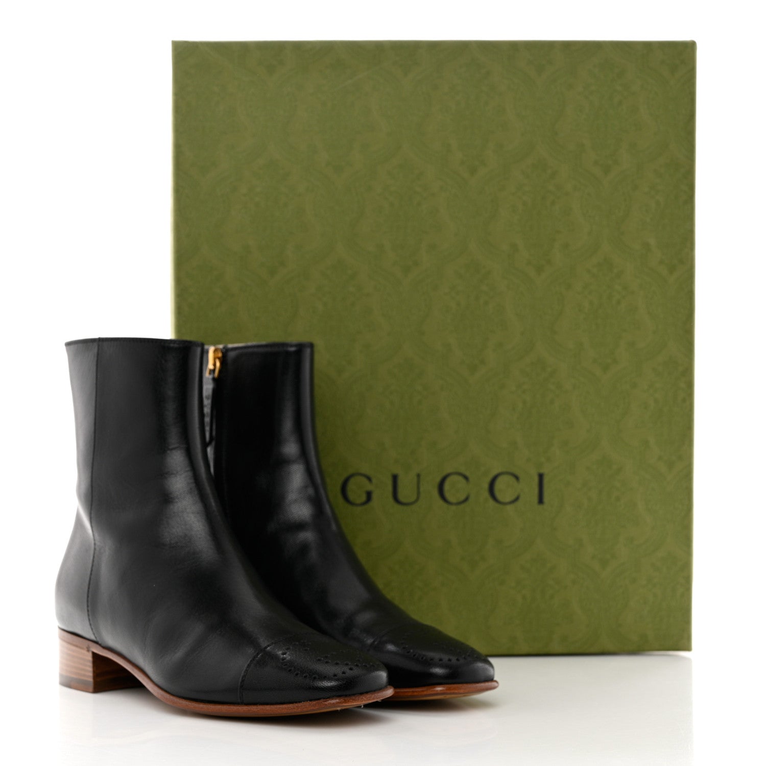 Gucci Goatskin Hills Logo Ankle Boots 35 Black 9 of 9
