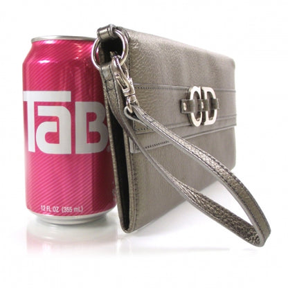 Christian Dior Leather CD Wristlet Silver 3 of 8