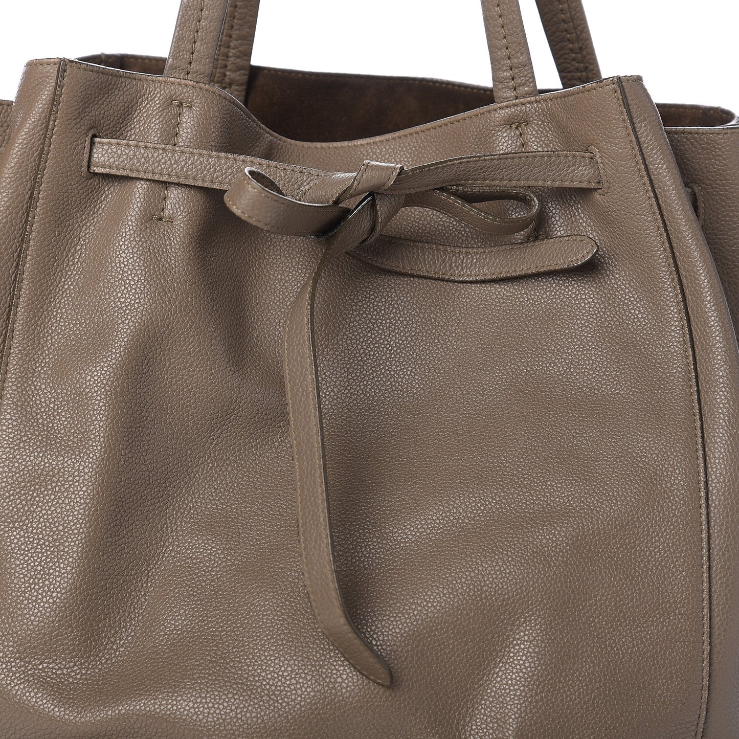 Soft Grained Calfskin Medium Belt Cabas Phantom Taupe