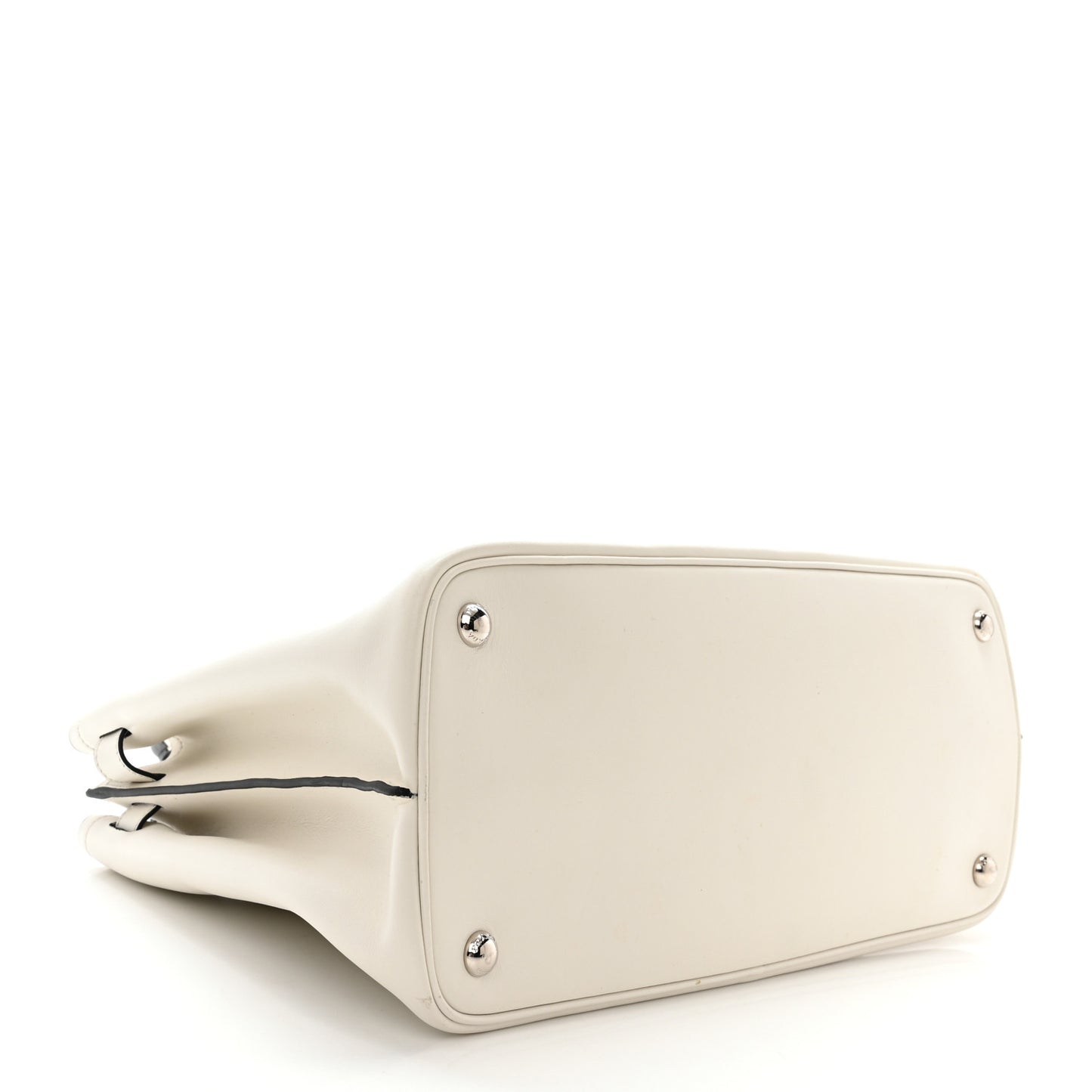 Soft Calfskin Ribbon Tote White Black