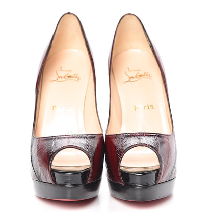 Christian Louboutin Eel Skin Altadama 140 Pumps 38.5 Red Vinaccia 2 of 10