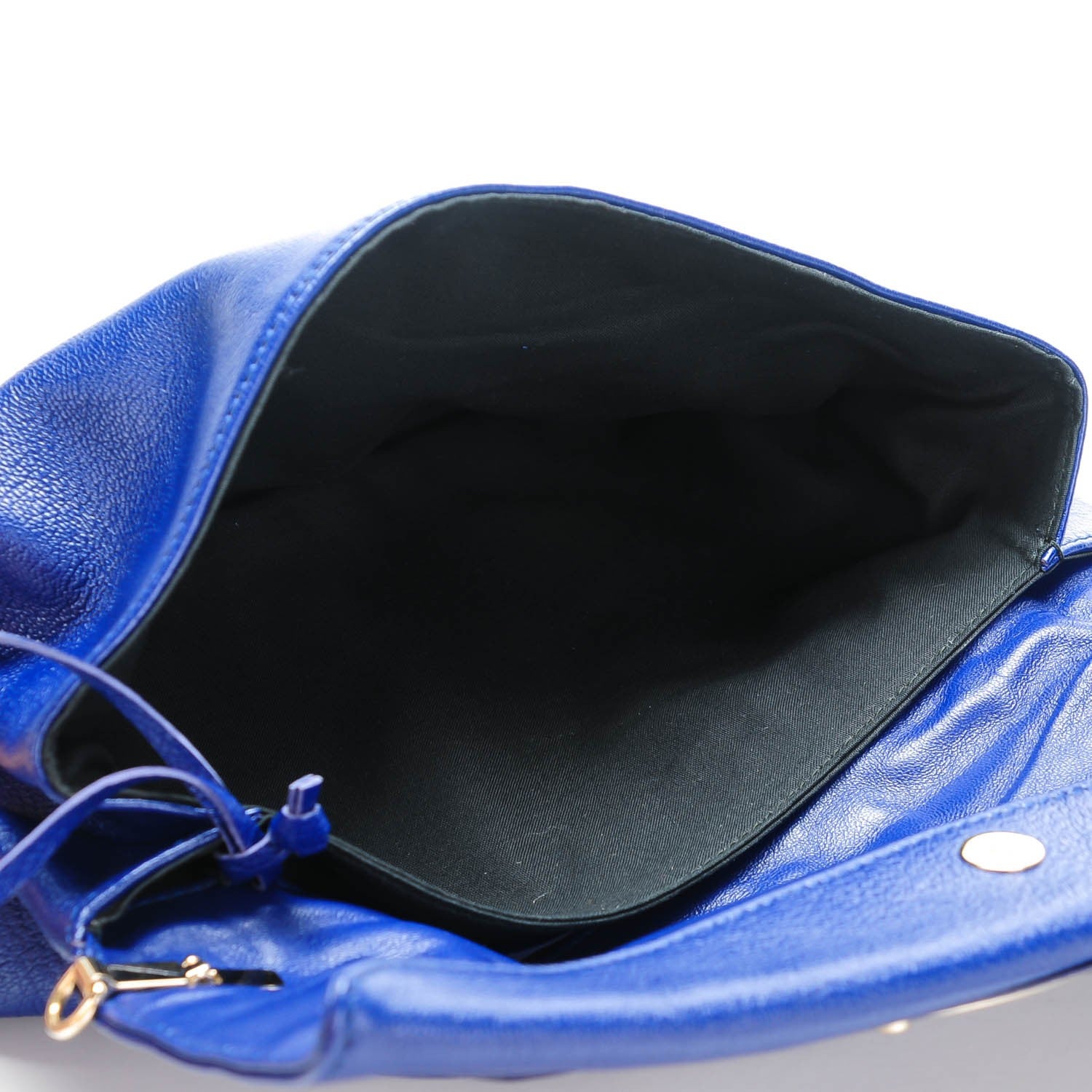 Balenciaga Chevre Gold Metallic Edge Hardware Envelope Clutch Bleu Roi 5 of 7