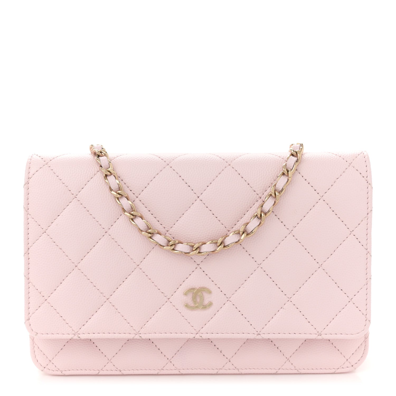 Chanel Caviar Quilted Wallet on Chain WOC Light Pink 1 of 10