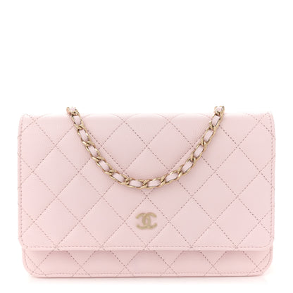Chanel Caviar Quilted Wallet on Chain WOC Light Pink 1 of 10