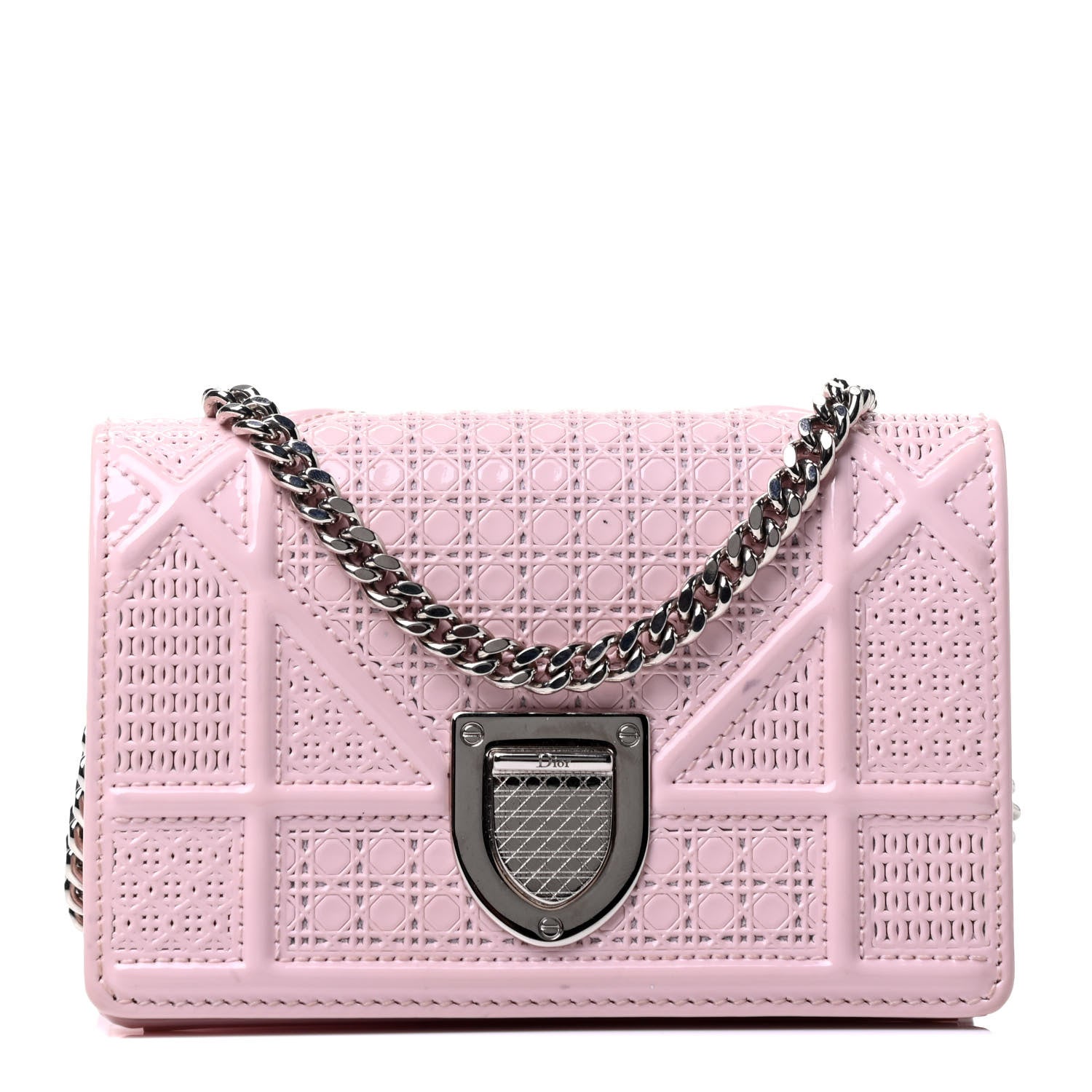 Christian Dior Patent Micro-Cannage Baby Diorama Flap Bag Pale Pink 1 of 5