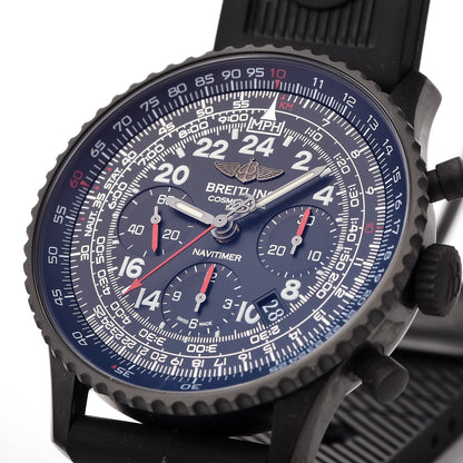 Breitling Black Steel Rubber 43mm Navitimer Cosmonaute Chronograph Automatic Watch Black MB0210B6 12 of 13