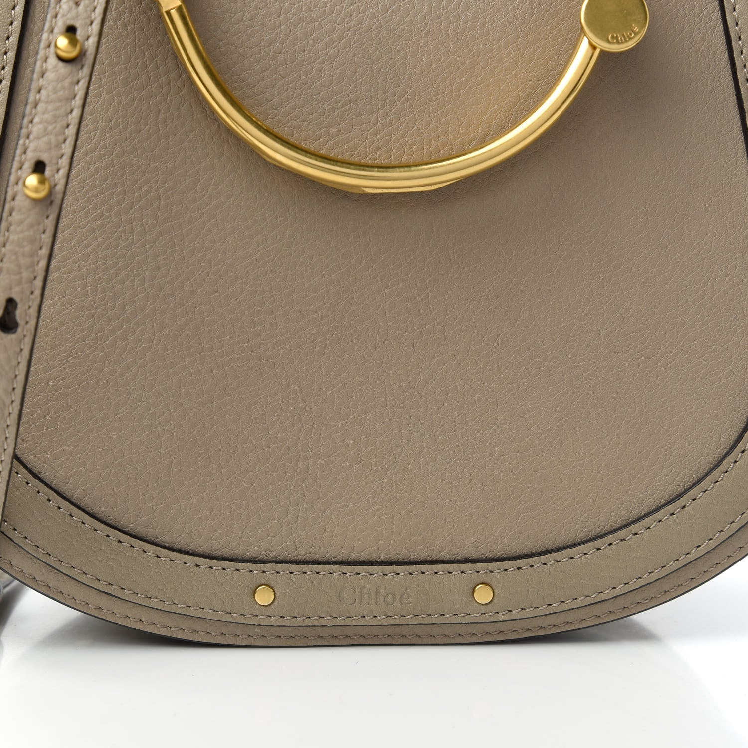 Chloe Calfskin Suede Medium Nile Bracelet Bag Motty Grey 10 of 10
