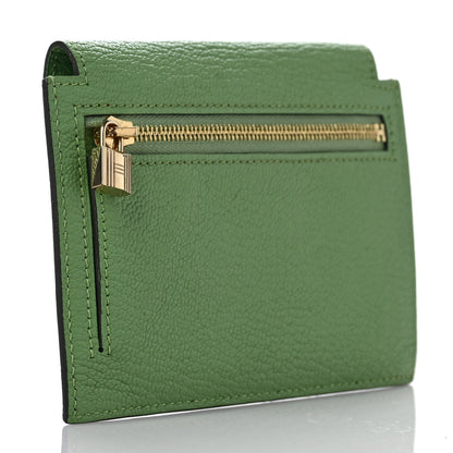 Hermes Chevre Mysore Kelly Pocket Compact Wallet Vert Criquet 3 of 6