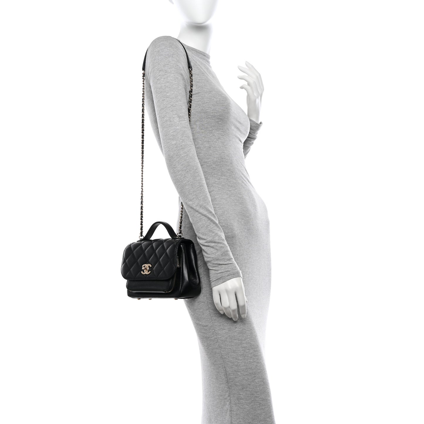 Caviar Quilted Small Business Affinity Flap Black