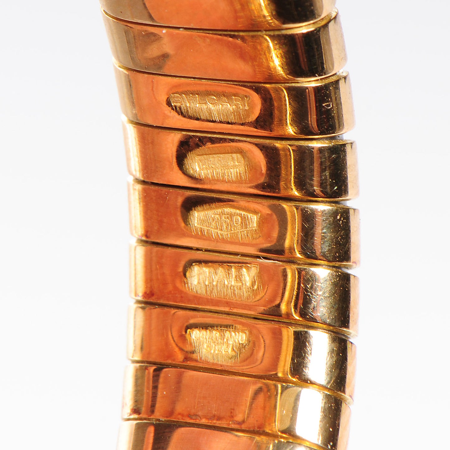 BVLGARI 18K Yellow Gold Black Onyx Tubogas Bracelet