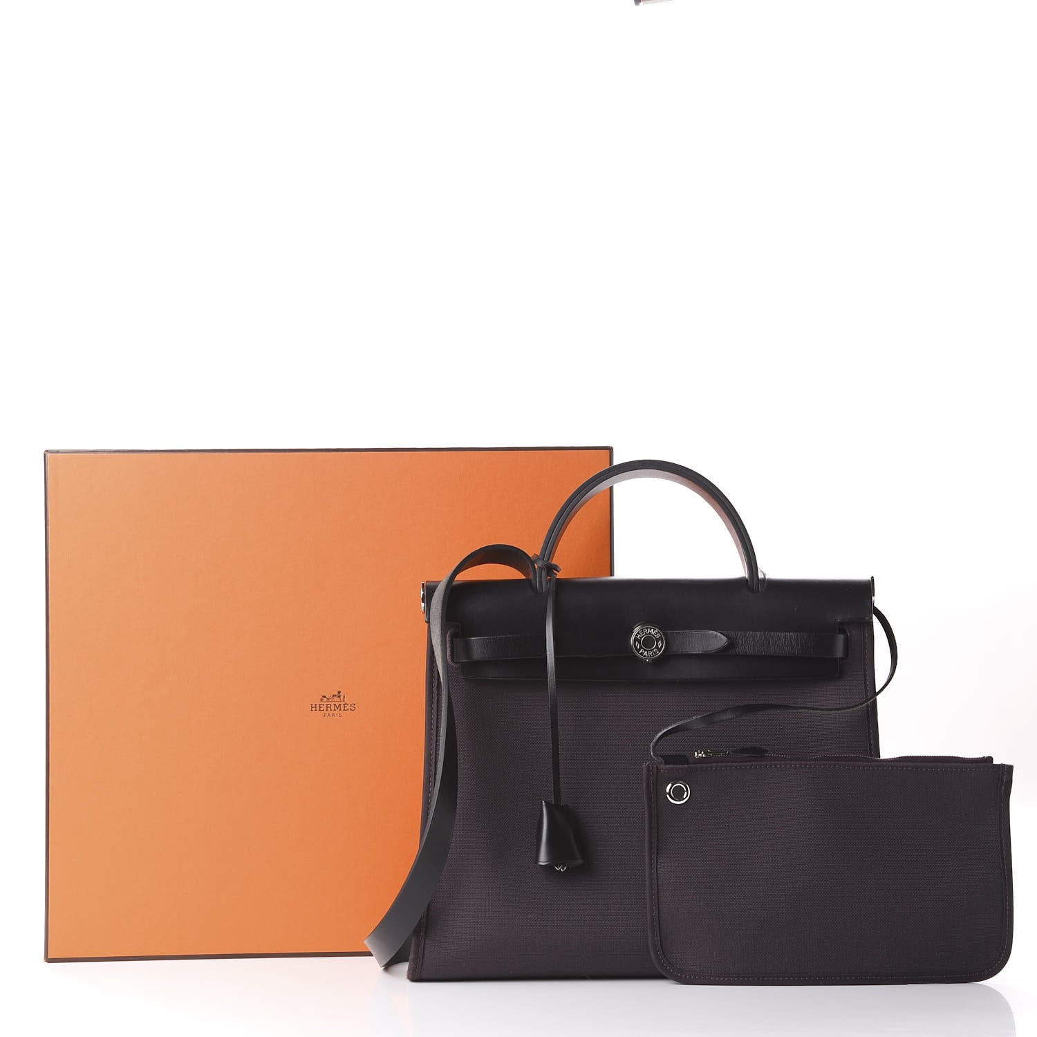 Hermes Military Toile Vache Hunter Herbag Zip PM 31 Prune Black 13 of 13