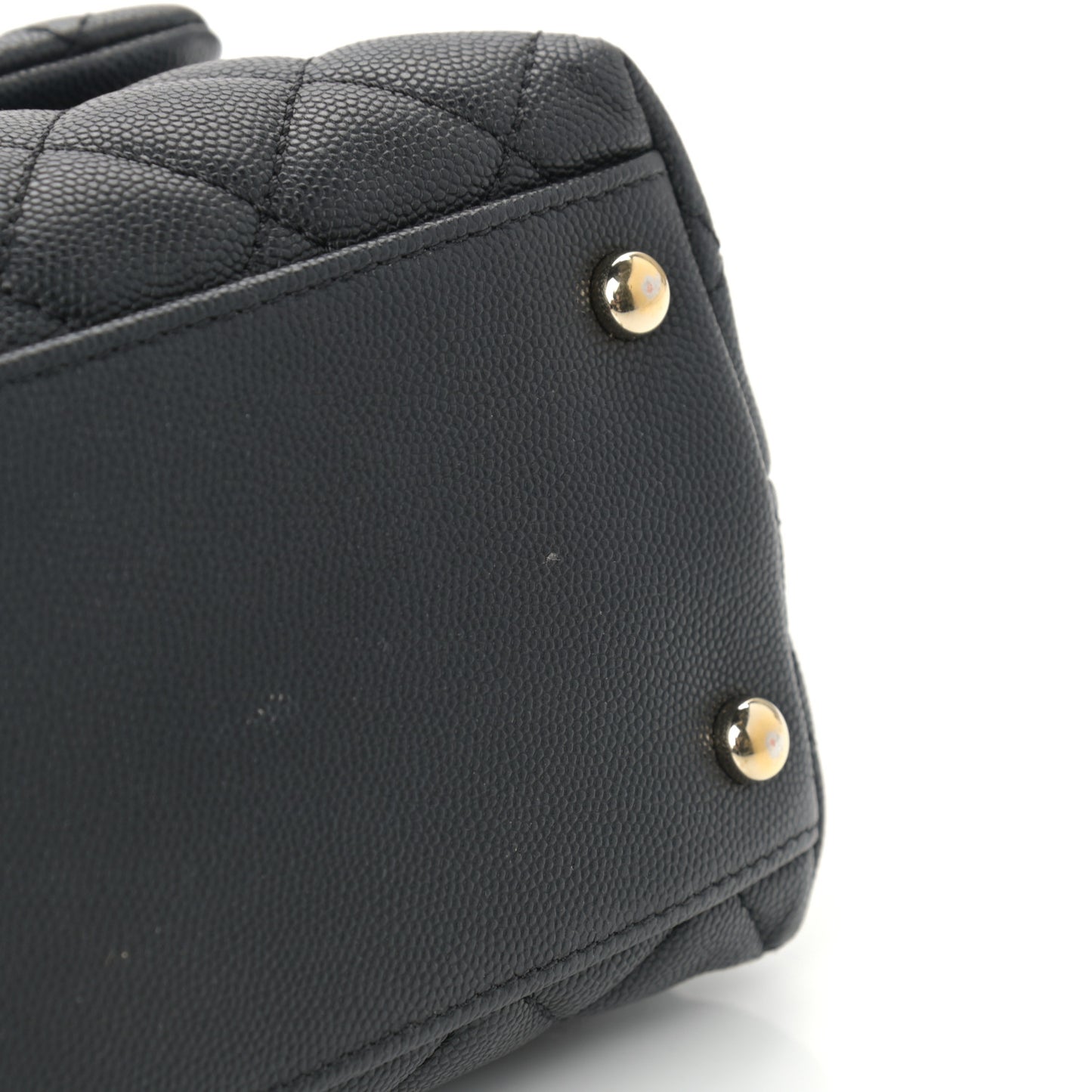 Caviar Quilted Small Coco Handle Flap Black