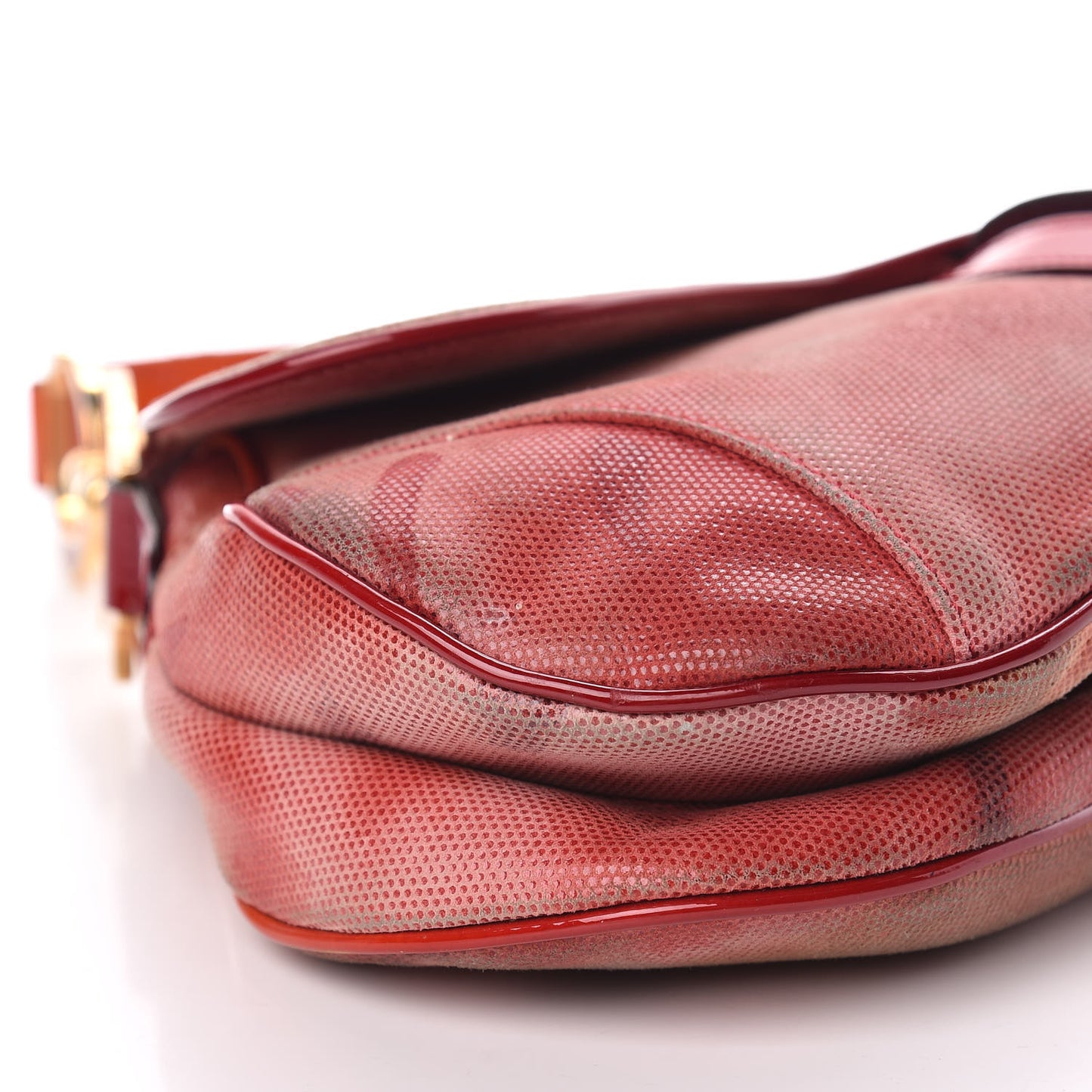 Pixelated Suede Tie Dye Mini Saddle Bag Multicolor