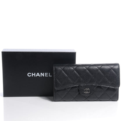 Chanel Caviar Quilted Large Flap Wallet Black 4 of 7