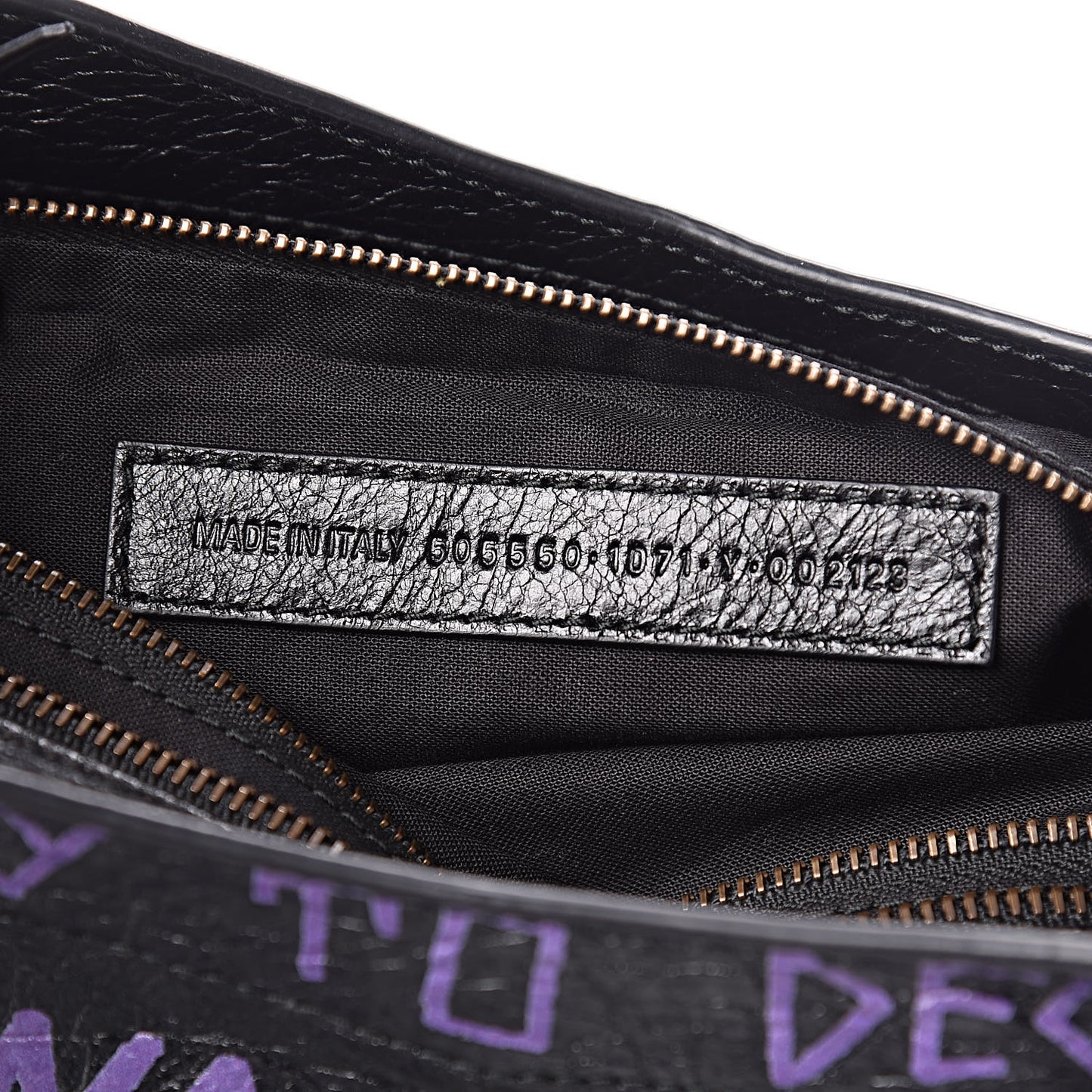Agneau Arena Graffiti All Over Classic Hardware City Black Bleu Violet