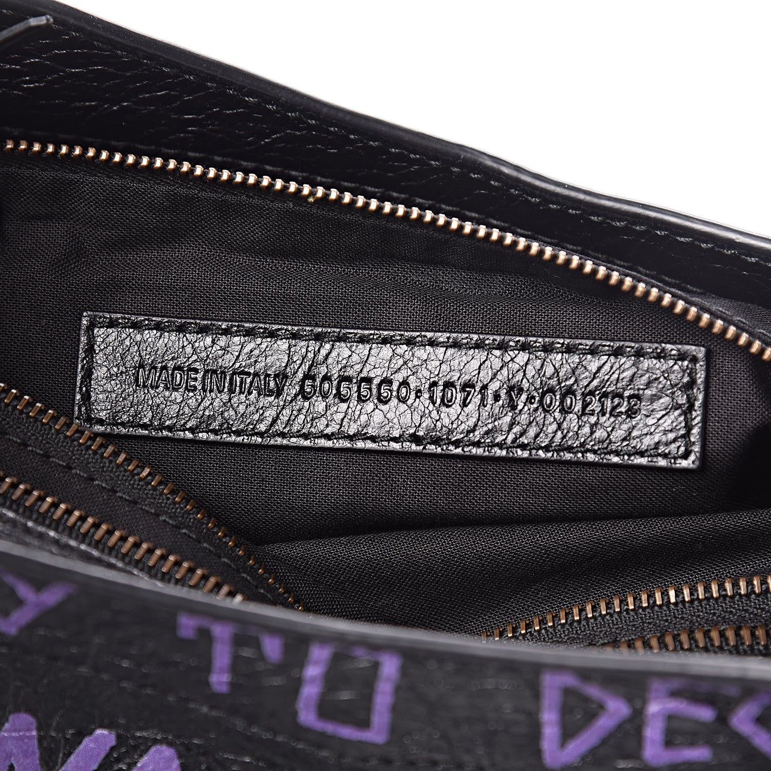 Balenciaga Agneau Arena Graffiti All Over Classic Hardware City Black Bleu Violet 9 of 10