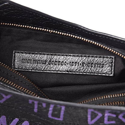 Balenciaga Agneau Arena Graffiti All Over Classic Hardware City Black Bleu Violet 9 of 10