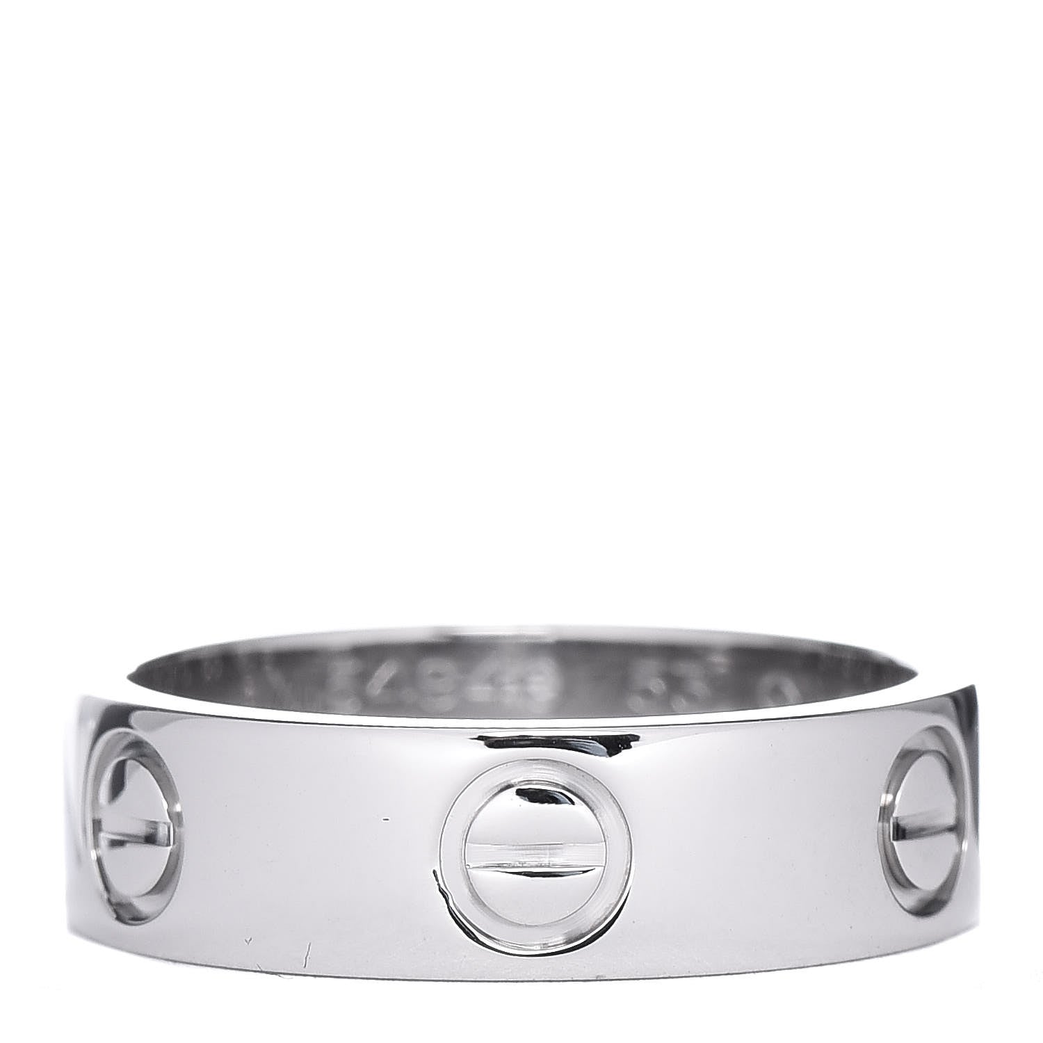 Cartier 18K White Gold 5.5mm LOVE Ring 53 6.25 1 of 6