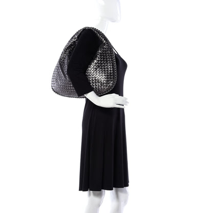 Bottega Veneta Metallic Nappa Intrecciato Medium Veneta Hobo Pewter 2 of 8