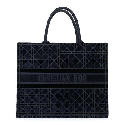 Christian Dior Velvet Cannage Large Book Tote Navy Blue 1 of 11