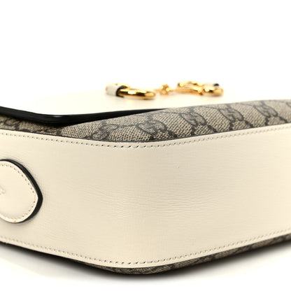 Gucci GG Supreme Monogram Small Horsebit 1955 Shoulder Bag Beige Mystic White 10 of 11