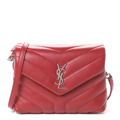 Saint Laurent Calfskin Y Quilted Monogram Toy Loulou Crossbody Bag Rouge Eros 1 of 10