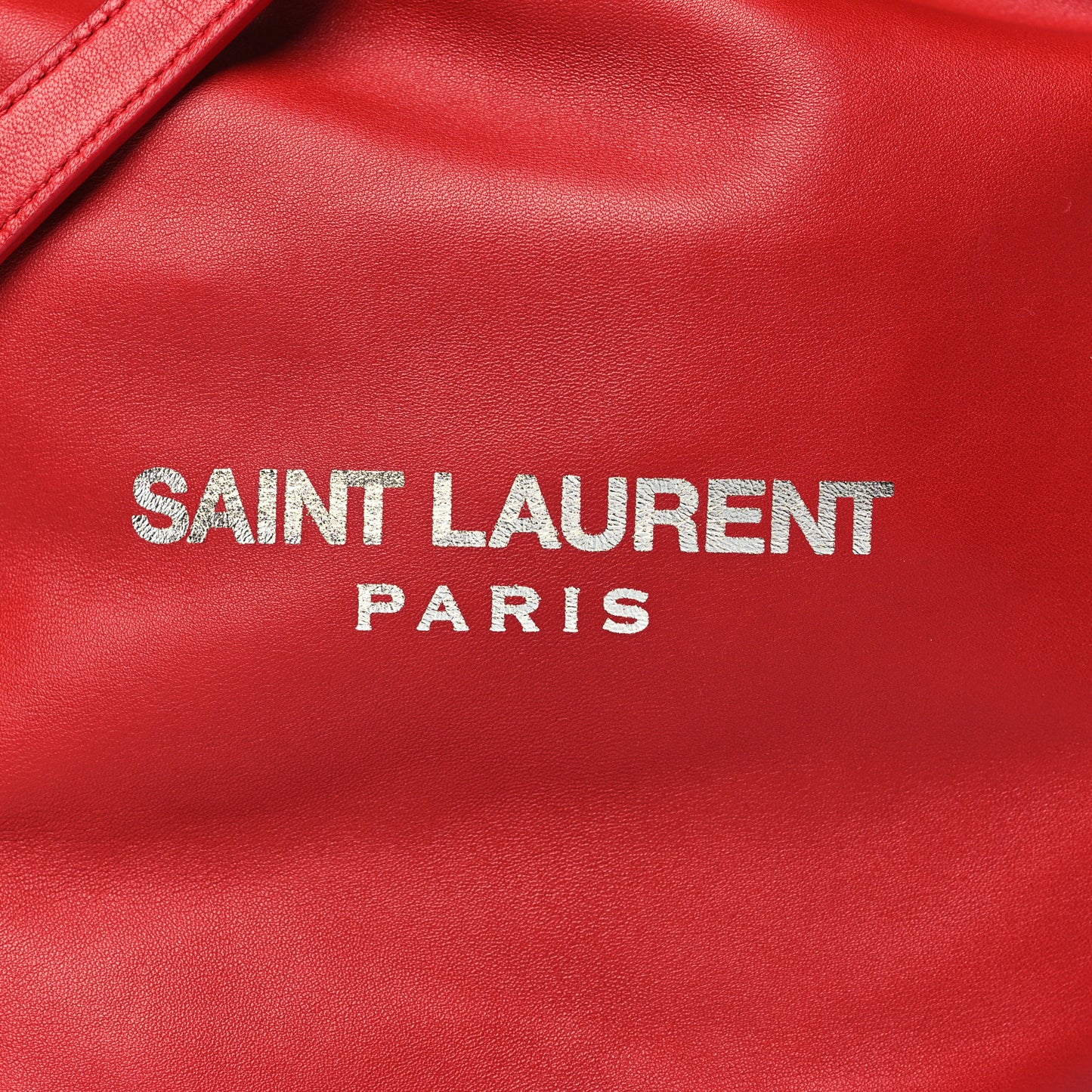 Lambskin Teddy Drawstring Bag Eros Red