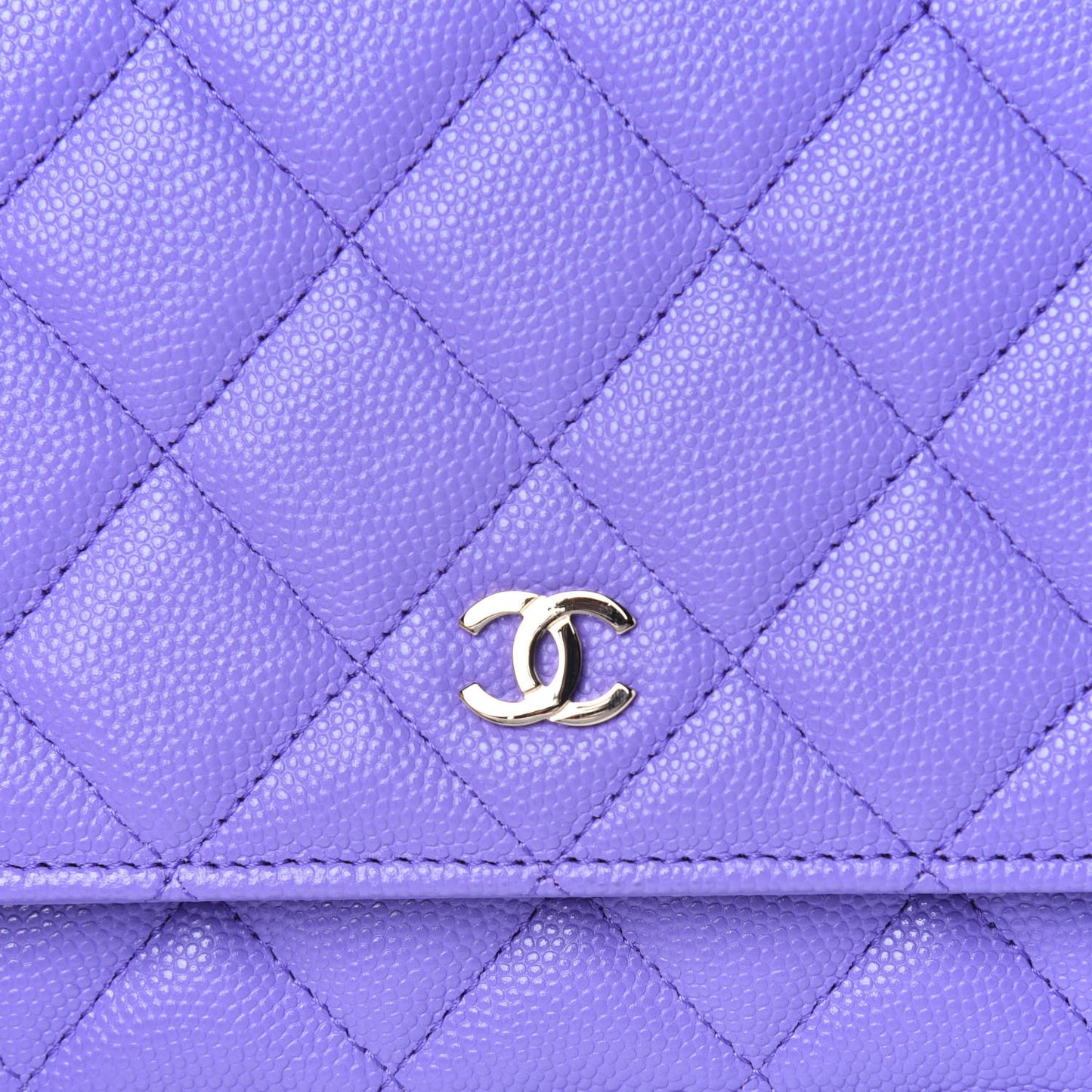Caviar Quilted Wallet On Chain WOC Purple