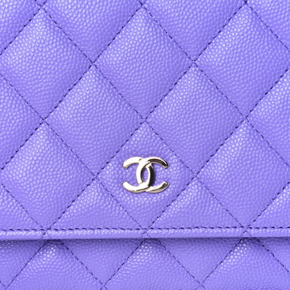 Chanel Caviar Quilted Wallet On Chain WOC Purple 11 of 12