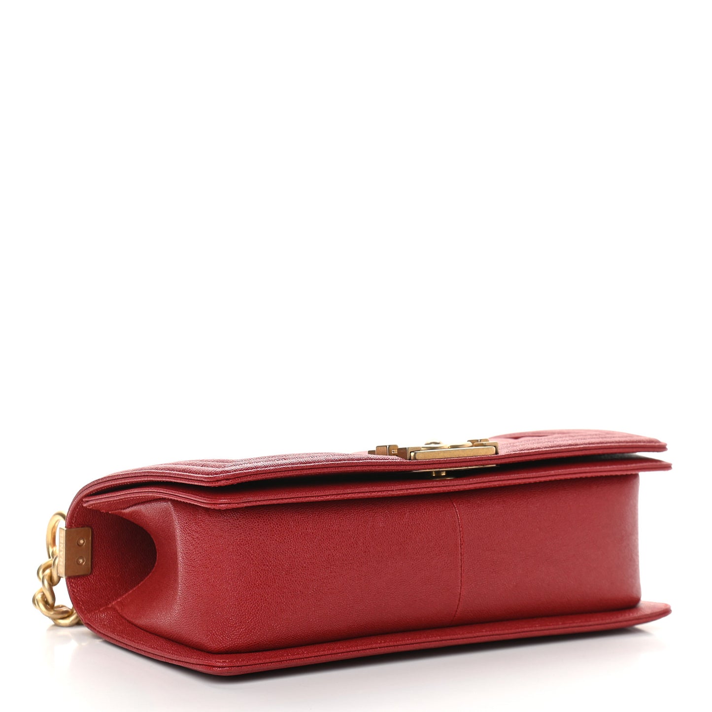 Caviar Quilted Medium Boy Flap Red