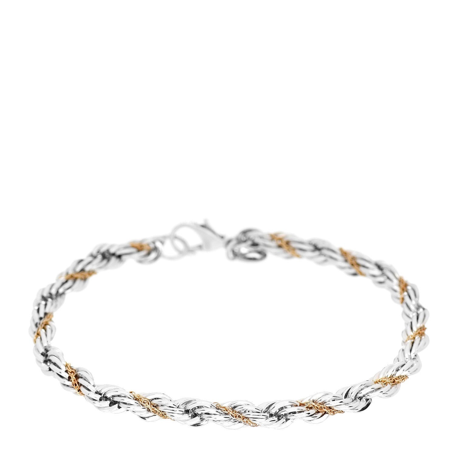 Tiffany Sterling Silver 18K Yellow Gold Rope Chain Bracelet 1 of 3