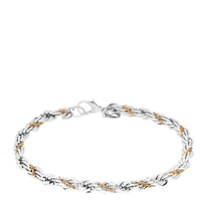 Tiffany Sterling Silver 18K Yellow Gold Rope Chain Bracelet 1 of 3
