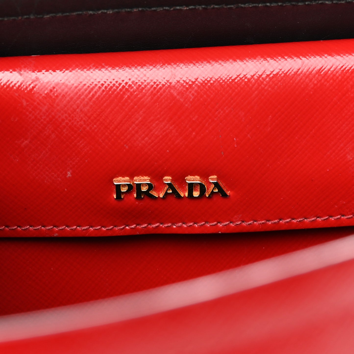Saffiano Vernice Medium Double Bag Rosso