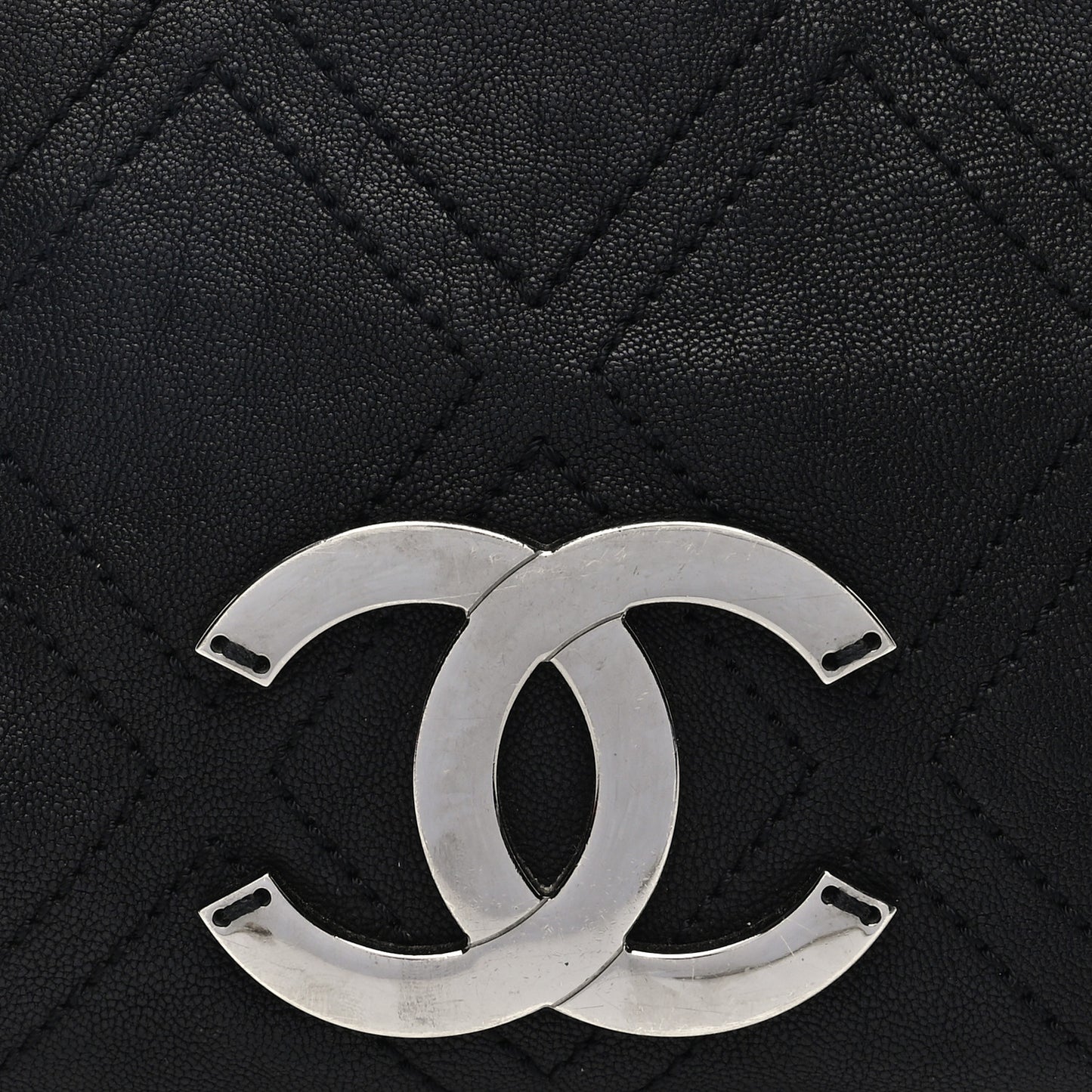 Calfskin Small Diamond Stitch Tote Black