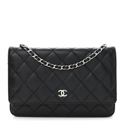 Chanel Lambskin Quilted Wallet On Chain WOC Black 1 of 12