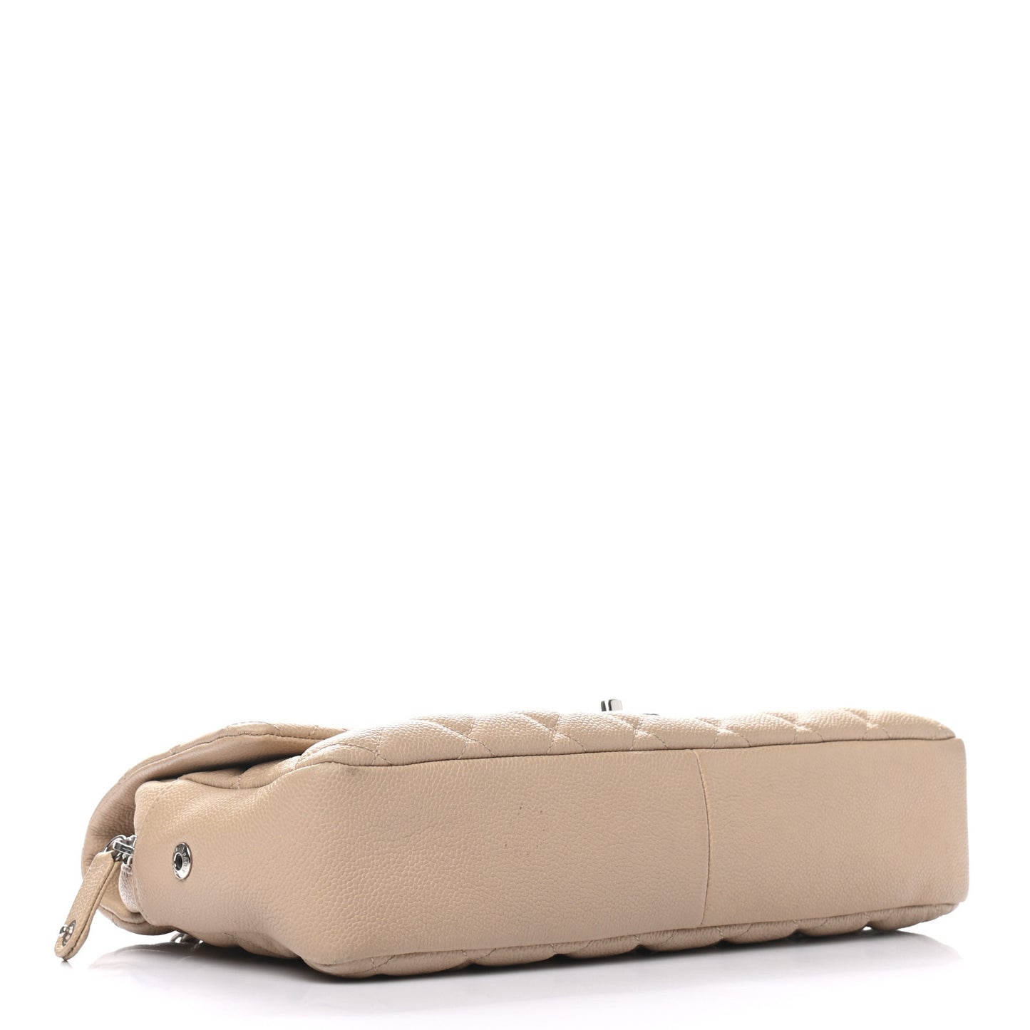 Caviar Quilted Jumbo Easy Flap Beige