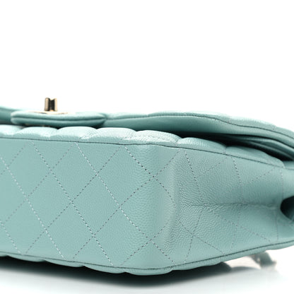 Chanel Caviar Quilted Medium Double Flap Light Blue 10 of 11