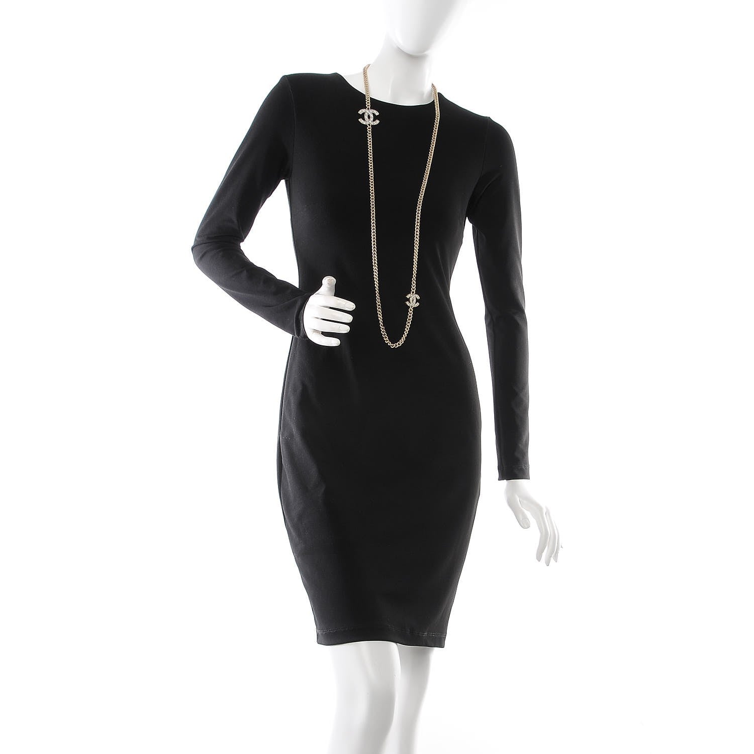 Chanel Quilted CC Long Chain Necklace Gold Pearly White 2 of 5