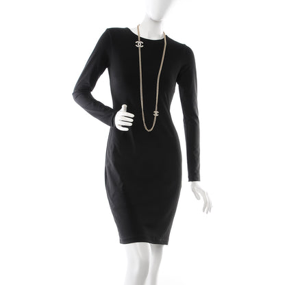Chanel Quilted CC Long Chain Necklace Gold Pearly White 2 of 5