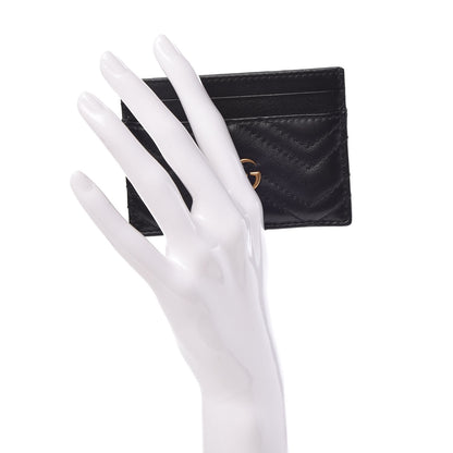 Gucci Calfskin Matelasse GG Marmont Card Holder Black 2 of 7