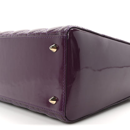 Christian Dior Patent Cannage Medium Lady Dior Purple 10 of 10