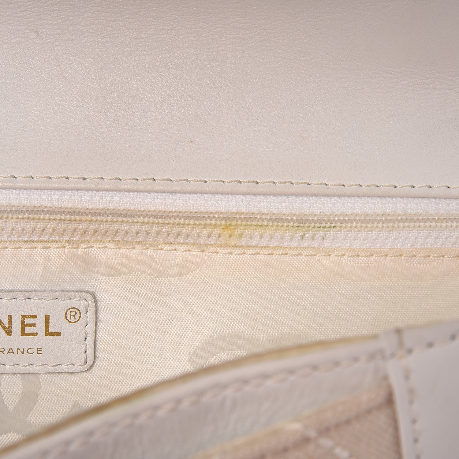 Chanel Lambskin Canvas Quilted Top Handle Flap Bag White 20 of 27