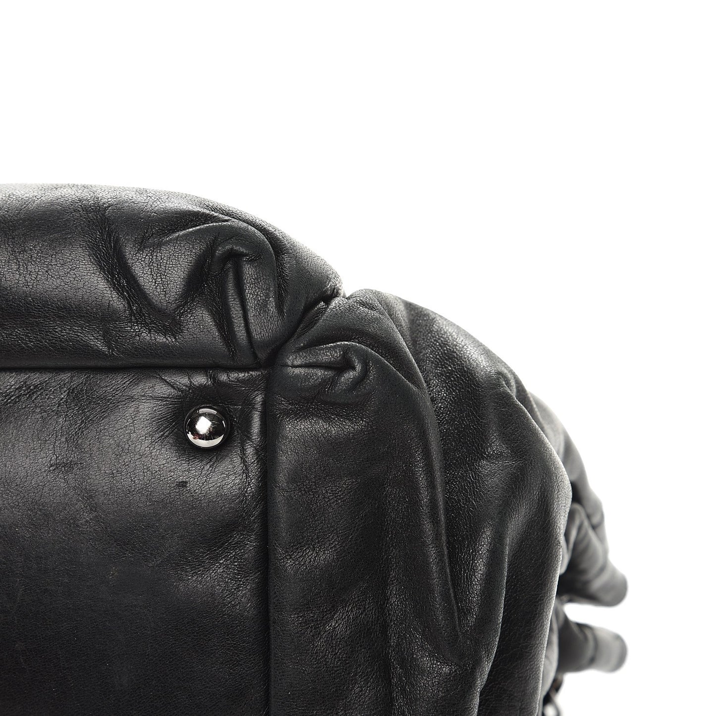 Lambskin Lax Accordion Hobo Black