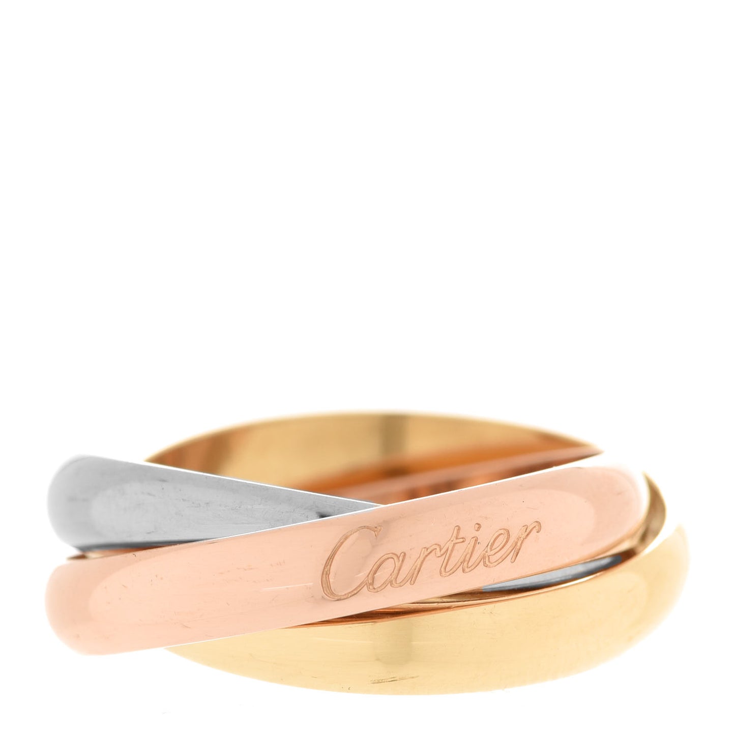 18K Pink Yellow White Gold Small Trinity Ring 56 7.5