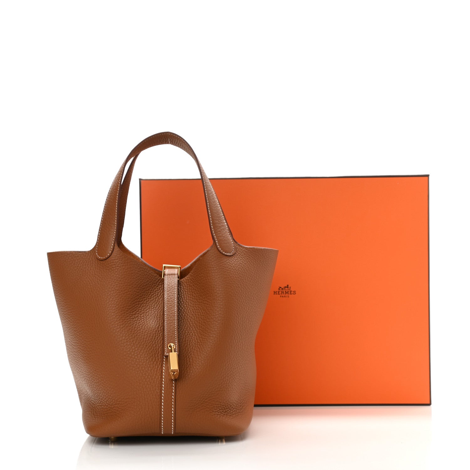 Hermes Taurillon Clemence Picotin Lock 22 MM Gold 10 of 10