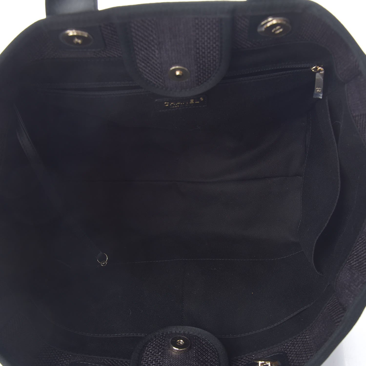 Chanel Woven Straw Raffia Striped Large Deauville Tote Black 5 of 10