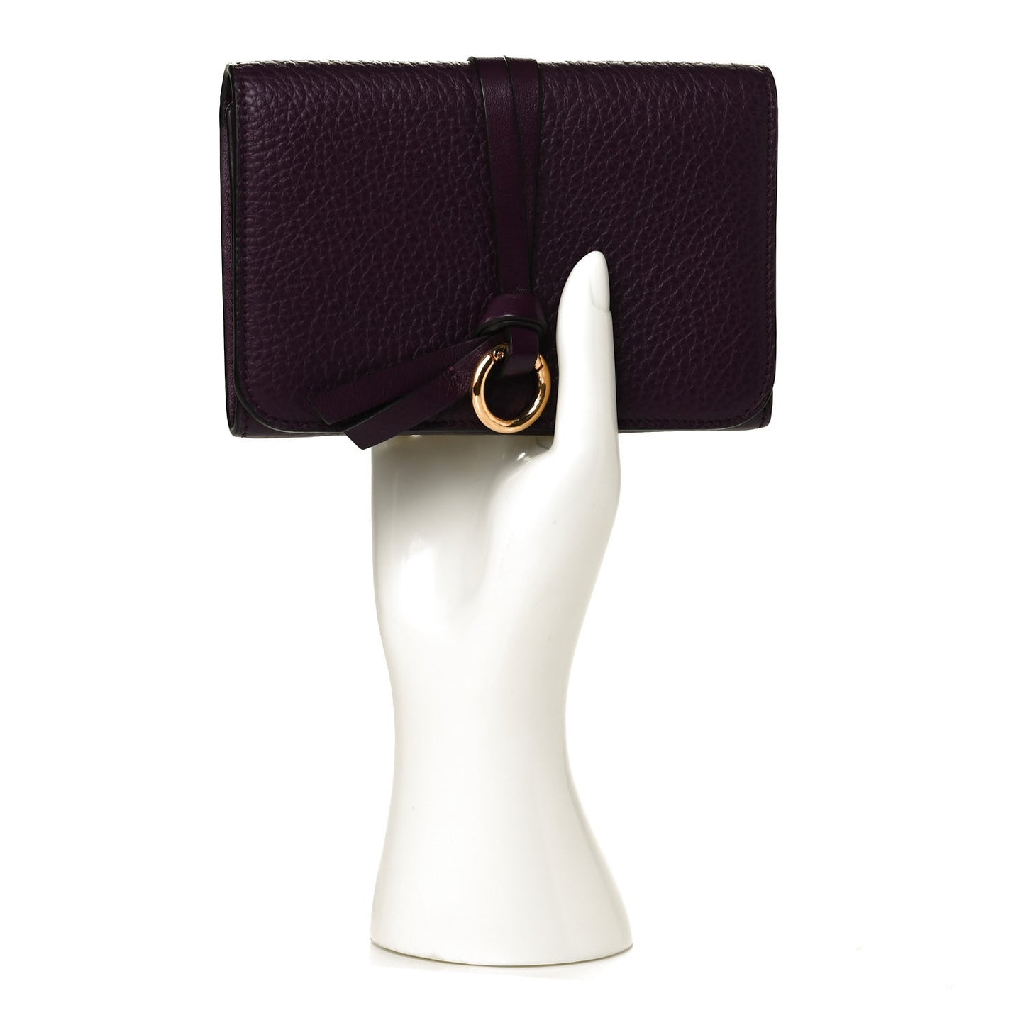 Calfskin Alphabet Compact Wallet Purple