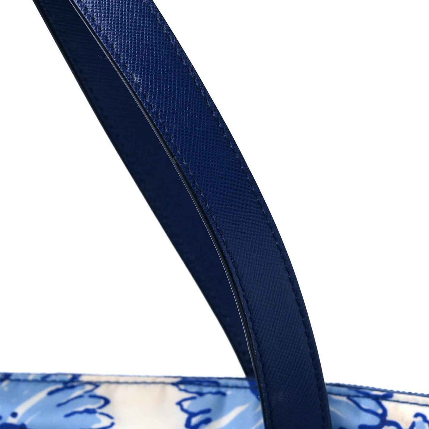 Tessuto Nylon Saffiano Floral Print Tote Baltico Dis Primule